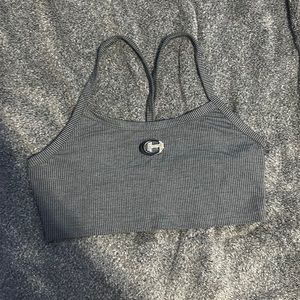Letter Patched Detail Crop Cami Top